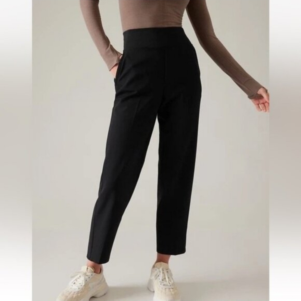 Athleta Endless High-Rise Straight-Leg Pants in Black 14 Tall